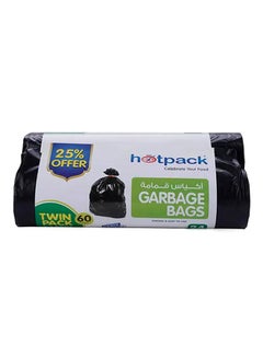 Twin Pack 24-Piece Heavy Duty Garbage Roll 60 Gallon Black 95x120cm - v1660044757/N37080648A_1