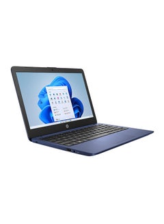Stream 11-ak0007nx Laptop With 11.6-Inch HD Display, Celeron N4120 Processor/4GB RAM/64GB eMMC/Windows 11/Intel UHD 600 Graphic Card English/Arabic Royal Blue