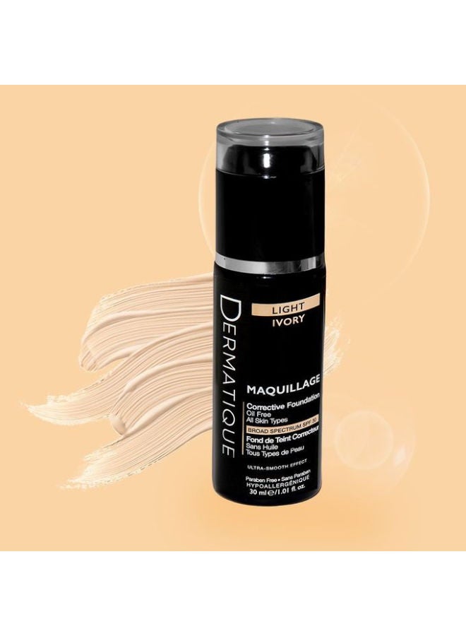 Dermatique - Maquillage Corrective Foundation, Light Ivory SPF30 Black - Image 1