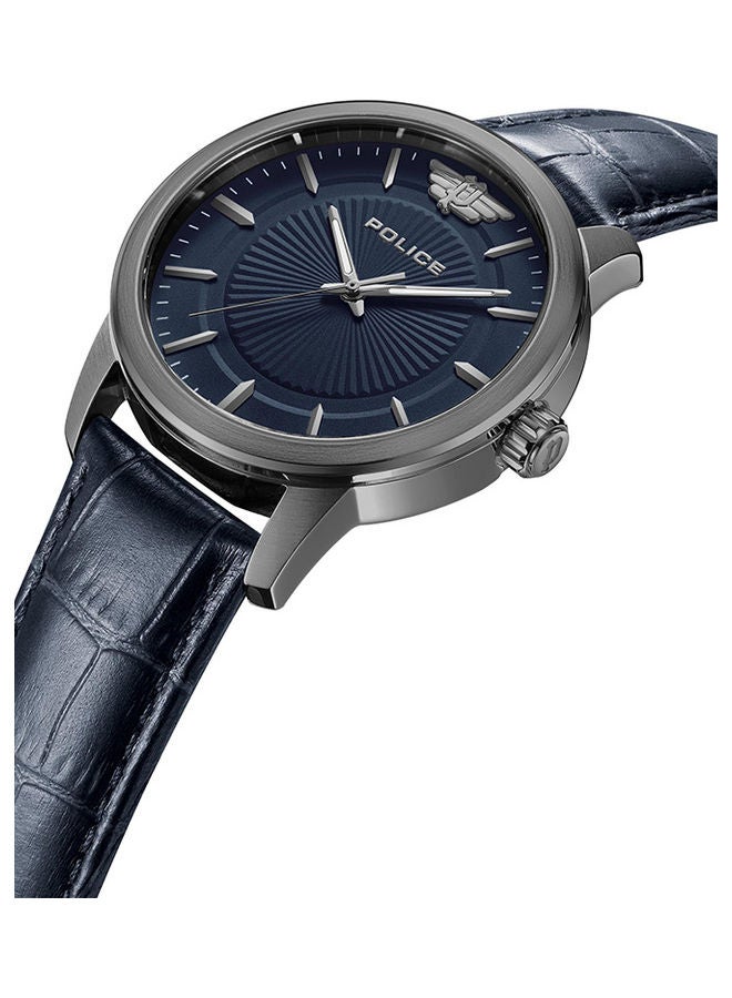 بوليس ساعة يد أنالوج بحزام جلد راهو PEWJA2227403 - 44 مم - أزرق - Image 2