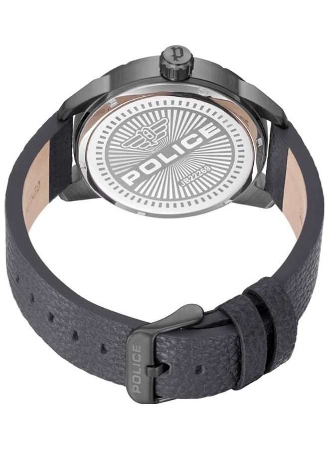 بوليس ساعة يد نيست أنالوج بحزام جلدي PEWJB2226903 - 45 ملم - رمادي - Image 3
