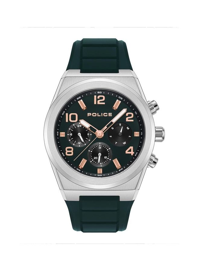 POLICE Men's Salkantay Silicone Strap Chronograph Wrist Watch PEWJQ2226705 - 45mm - Green - Image 1