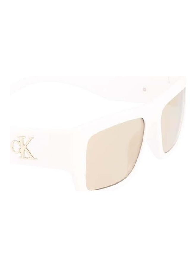 Calvin Klein Jeans Full Rim Injected Rectangle Sunglasses CKJ22635S 5417 (100) White - Image 3