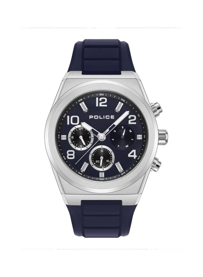POLICE Men's Salkantay Silicone Strap Chronograph Wrist Watch PEWJQ2226701 - 45mm - Blue  - Image 1