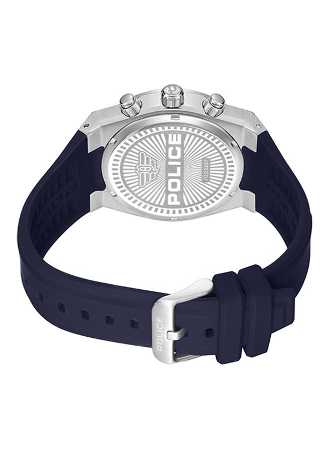 POLICE Men's Salkantay Silicone Strap Chronograph Wrist Watch PEWJQ2226701 - 45mm - Blue  - Image 3