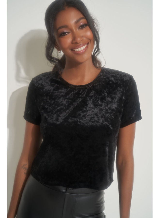 Ardene Fashionable Crew Neck T-Shirt Black  - Image 1