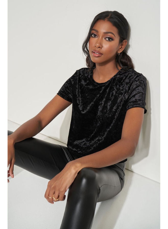Ardene Fashionable Crew Neck T-Shirt Black  - Image 4