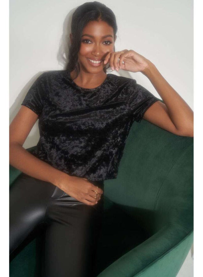 Ardene Fashionable Crew Neck T-Shirt Black  - Image 3