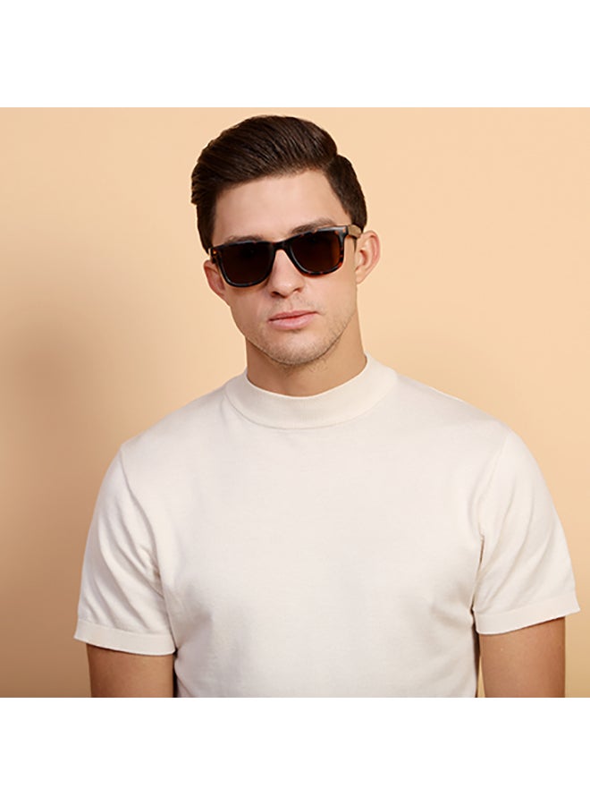 VINCENT CHASE Nomades Full Rim Wayfarer Polarized & UV Protected Sunglasses For Men & Women VC S11290 - 49mm - Brown  - Image 3