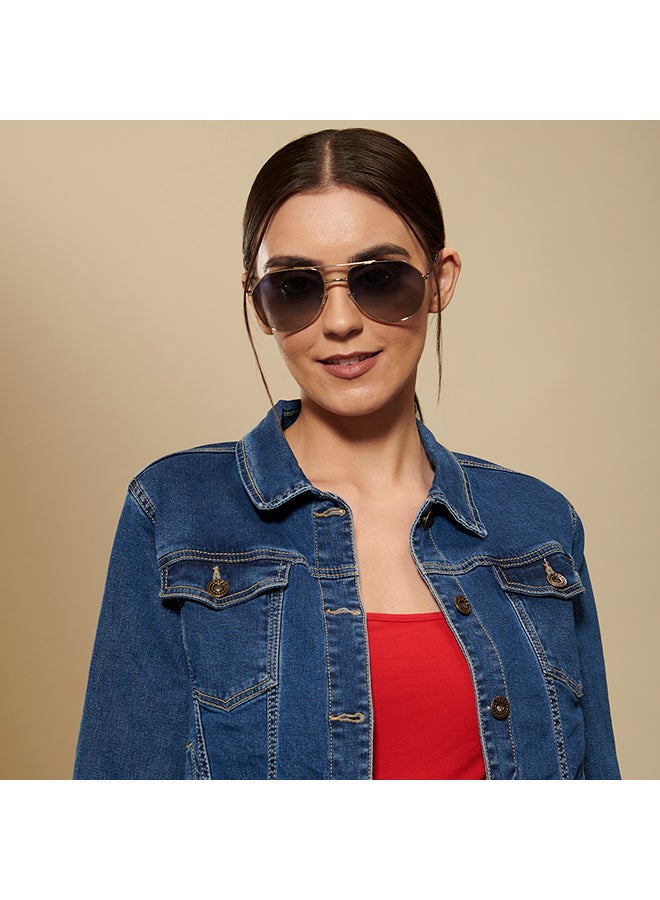 VINCENT CHASE - Vintage Full Rim Aviator Frame Polarized & UV Protected Sunglasses VC S13715 - 58mm - Gold - Image 1