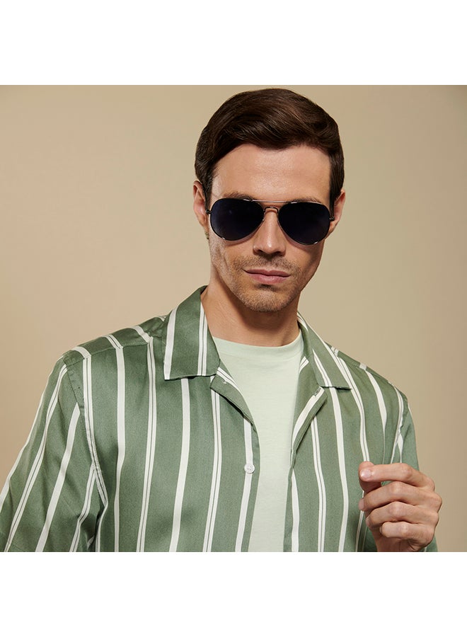VINCENT CHASE Top Guns Full Rim Aviator Polarized & UV Protected Sunglasses For Men & Women VC 5158/P - 57mm - Grey  - Image 3