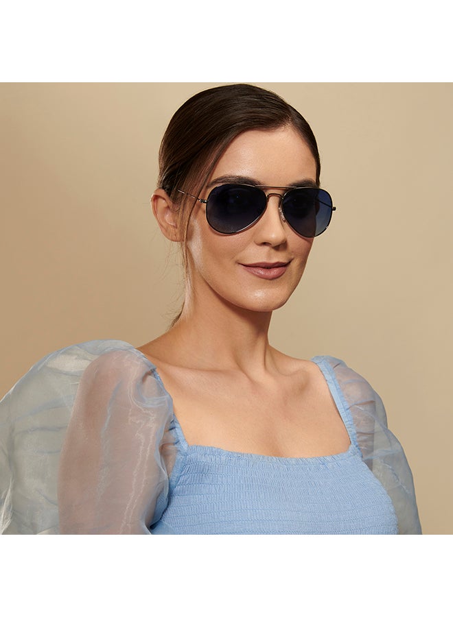 VINCENT CHASE Top Guns Full Rim Aviator Polarized & UV Protected Sunglasses For Men & Women VC 5158/P - 57mm - Grey  - Image 4