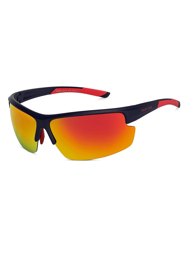 VINCENT CHASE Athleisure Half Rim Sports Polarized & UV Protected Sunglasses For Men & Women VC S14117 - 69mm - Blue  - Image 2