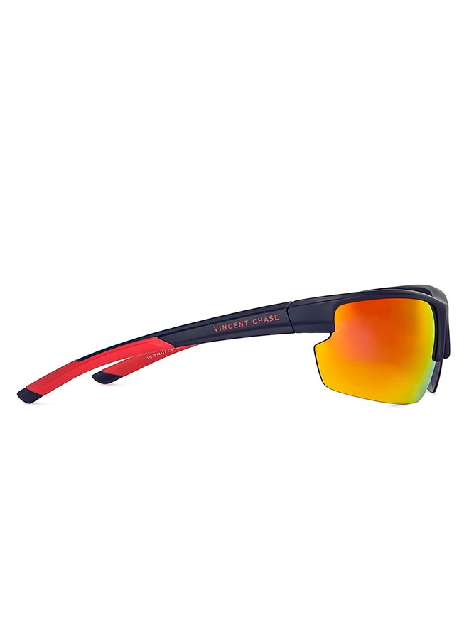 VINCENT CHASE Athleisure Half Rim Sports Polarized & UV Protected Sunglasses For Men & Women VC S14117 - 69mm - Blue  - Image 4