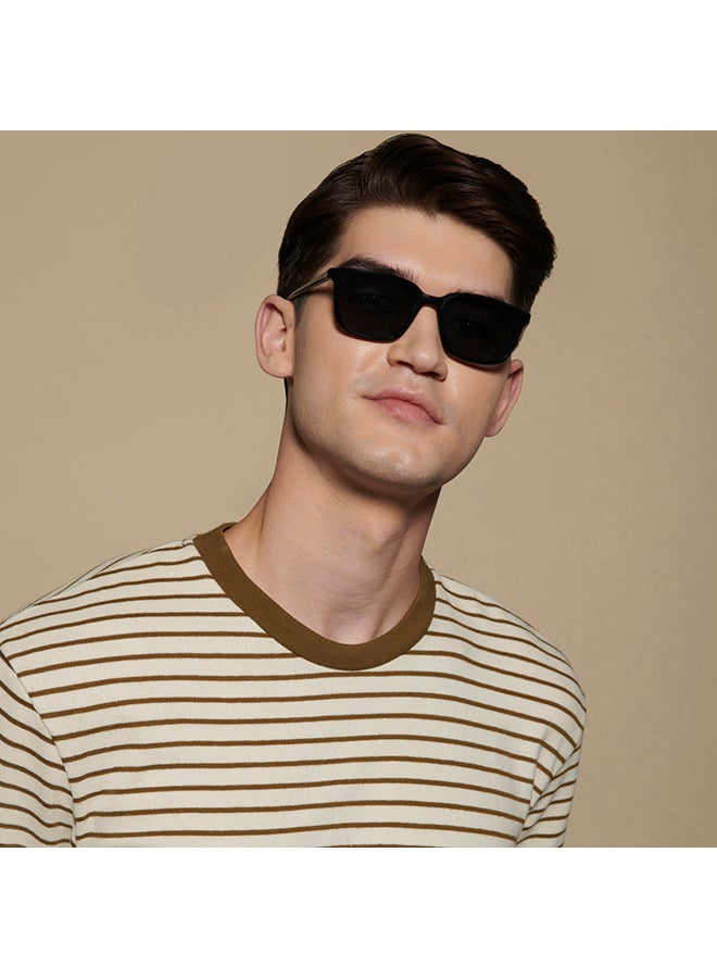 VINCENT CHASE - Mirage Full Rim Wayfarer Frame Polarized & UV Protected Sunglasses VC S11740 - 53mm - Black - Image 1