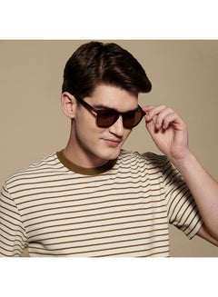 VINCENT CHASE Mirage Full Rim Round Polarized & UV Protected Sunglasses For Men & Women VC S13972 - 51mm - Brown  - Image 3