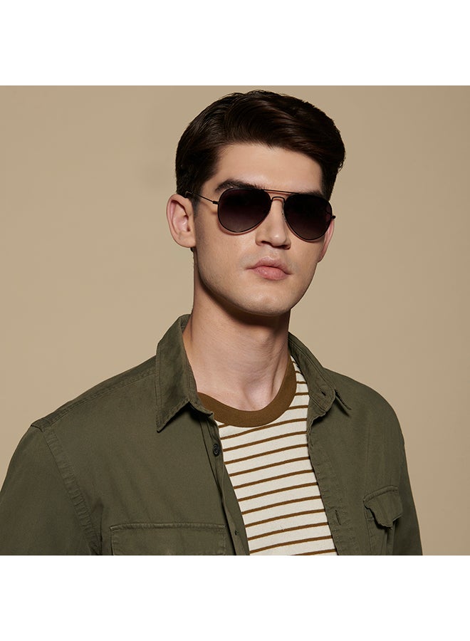 VINCENT CHASE - Top Guns Full Rim Aviator Polarized & UV Protected Sunglasses For Men & Women VC 5158/P - 57mm - Black - Image 1