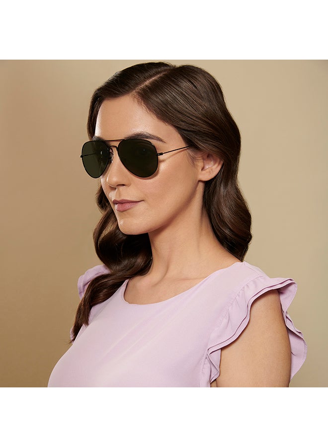 VINCENT CHASE Top Guns Full Rim Aviator Polarized & UV Protected Sunglasses For Men & Women VC 5158/P - 58mm - Black  - Image 4