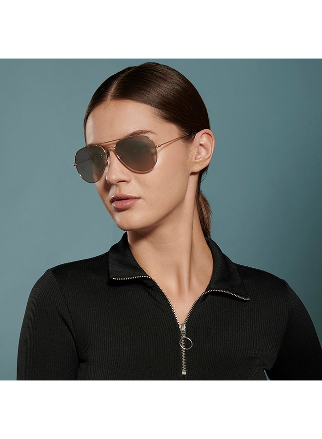 VINCENT CHASE Top Guns Full Rim Aviator Polarized & UV Protected Sunglasses For Men & Women VC 5158 - 58mm - Gold  - Image 4