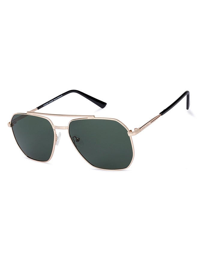 VINCENT CHASE Vintage Full Rim Square Polarized & UV Protected Sunglasses For Men & Women VC S12593/P - 58mm - Gold  - Image 2