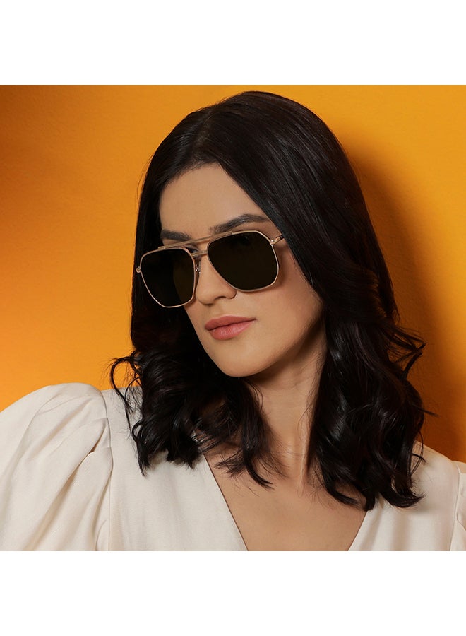 VINCENT CHASE Vintage Full Rim Square Polarized & UV Protected Sunglasses For Men & Women VC S12593/P - 58mm - Gold  - Image 4