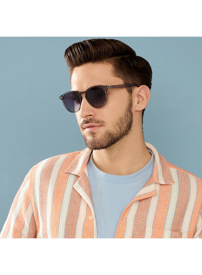 VINCENT CHASE Mirage Full Rim Round Polarized & UV Protected Sunglasses For Men & Women VC S13972 - 51mm - Grey  - Image 4