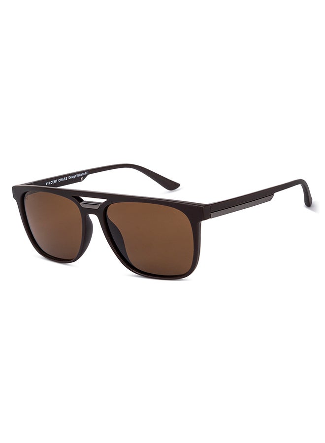 VINCENT CHASE Mirage Full Rim Wayfarer Polarized & UV Protected Sunglasses For Men & Women VC S12644 - 57mm - Brown  - Image 2