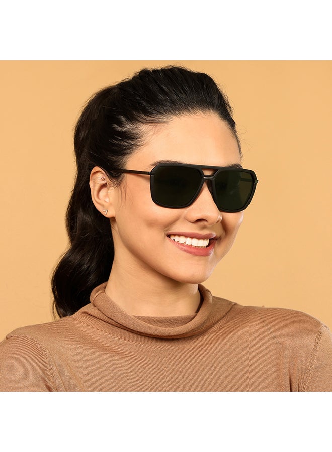 VINCENT CHASE Mirage Full Rim Geometric Polarized & UV Protected Sunglasses For Men & Women VC S11745 - 56mm - Black - Image 4