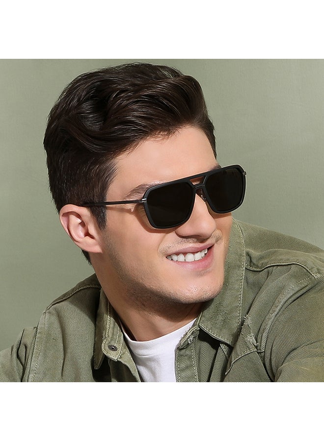 VINCENT CHASE Mirage Full Rim Geometric Polarized & UV Protected Sunglasses For Men & Women VC S11745 - 56mm - Black - Image 3