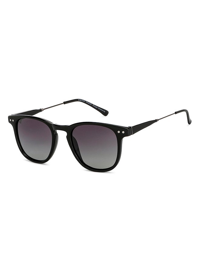 VINCENT CHASE Mirage Full Rim Round Polarized & UV Protected Sunglasses For Men & Women VC S14093 - 48mm - Black  - Image 2