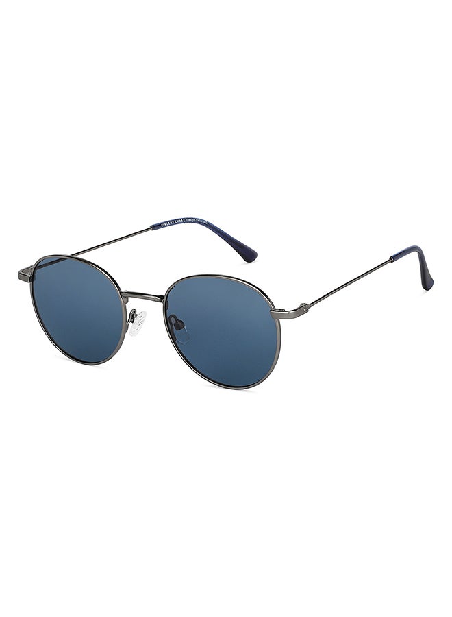 VINCENT CHASE Vintage Full Rim Round Polarized & UV Protected Sunglasses For Men & Women VC S13137 - 50mm - Gunmetal  - Image 2