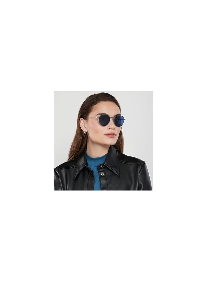 VINCENT CHASE Vintage Full Rim Round Polarized & UV Protected Sunglasses For Men & Women VC S13137 - 50mm - Gunmetal  - Image 4