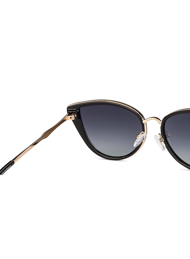 فينسينت تشيس نظارة شمسية بإطار كامل على شكل عين القطة وعدسات مستقطبة واقية من الأشعة فوق البنفسجية من مجموعة فينتج طراز VC S11759  - مقاس العدسة: 52 مم - لون أسود ذهبي - Image 3