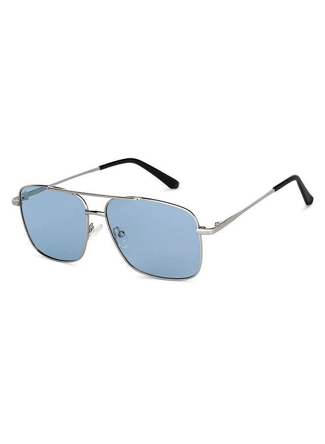 VINCENT CHASE Vintage Full Rim Square Shape Polarized & UV Protected Sunglasses VC S13118 - Lens Size: 49mm - Silver  - Image 2