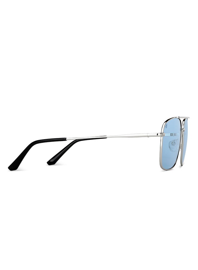 VINCENT CHASE Vintage Full Rim Square Shape Polarized & UV Protected Sunglasses VC S13118 - Lens Size: 49mm - Silver  - Image 4