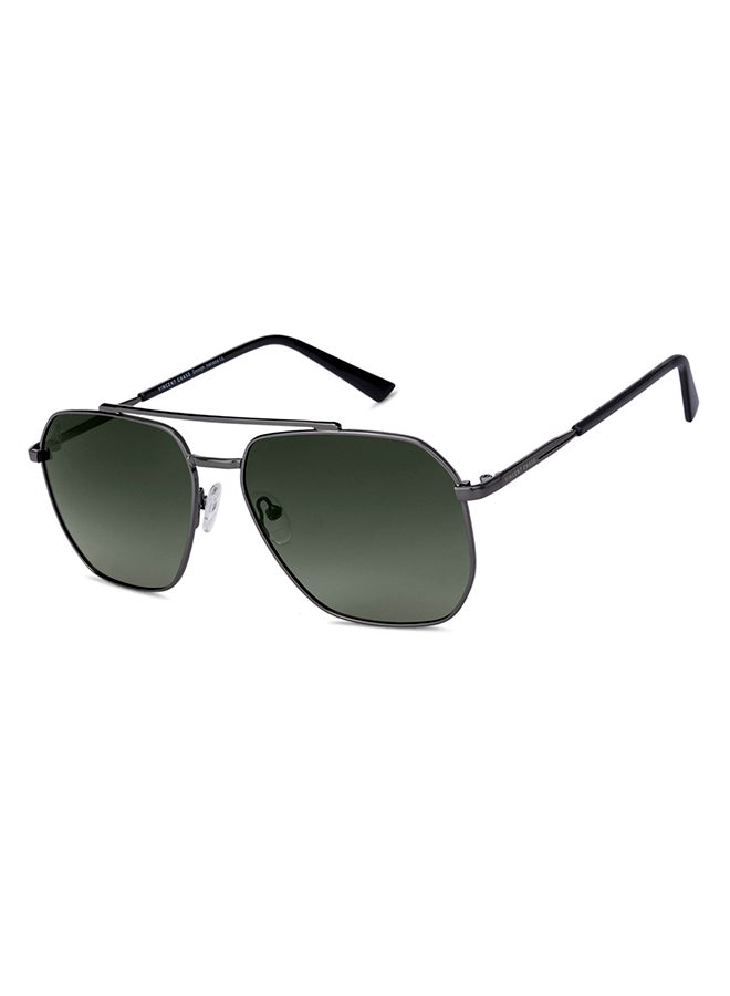 VINCENT CHASE Vintage Full Rim Square Shape Polarized & UV Protected Sunglasses VC S12593/P - Lens Size: 53mm - Gunmetal  - Image 2