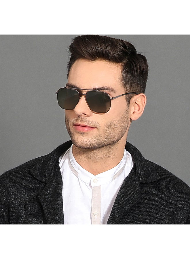 VINCENT CHASE Vintage Full Rim Square Shape Polarized & UV Protected Sunglasses VC S12593/P - Lens Size: 53mm - Gunmetal  - Image 3