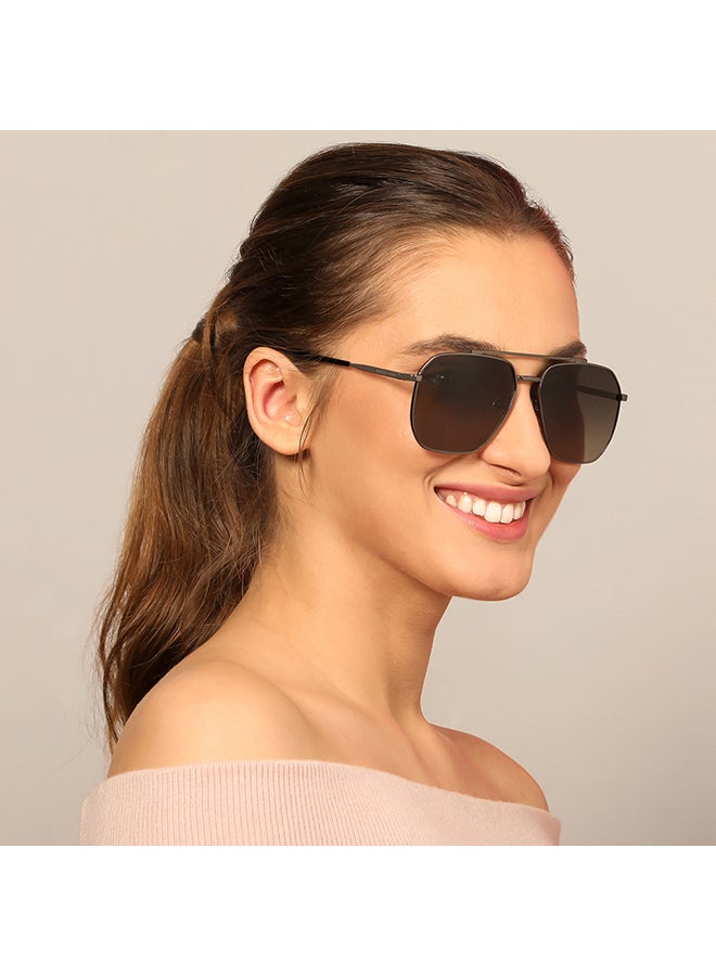 VINCENT CHASE Vintage Full Rim Square Shape Polarized & UV Protected Sunglasses VC S12593/P - Lens Size: 53mm - Gunmetal  - Image 4