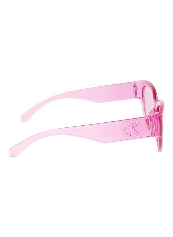 كالفن كلاين جينز Women's Full Rim Injected Cat Eye Sunglasses CKJ22634S 5518 (675) Transparent Pink  - Image 4