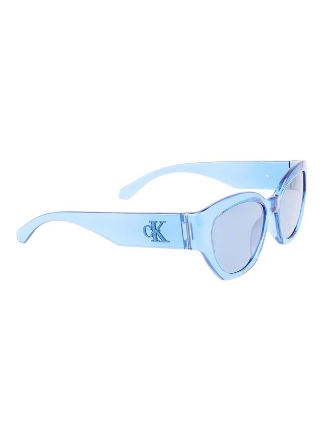 Women's Full Rim Injected Cat Eye Sunglasses CKJ22634S 5518 (410) Transparent Azure - v1660109775/N53340308A_3