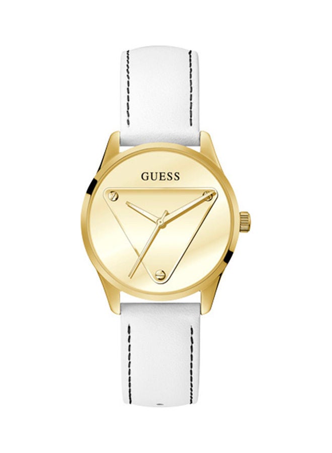 GUESS Women's Champagne Dial Genuine Leather Analog Watch GW0399L1 - Image 1