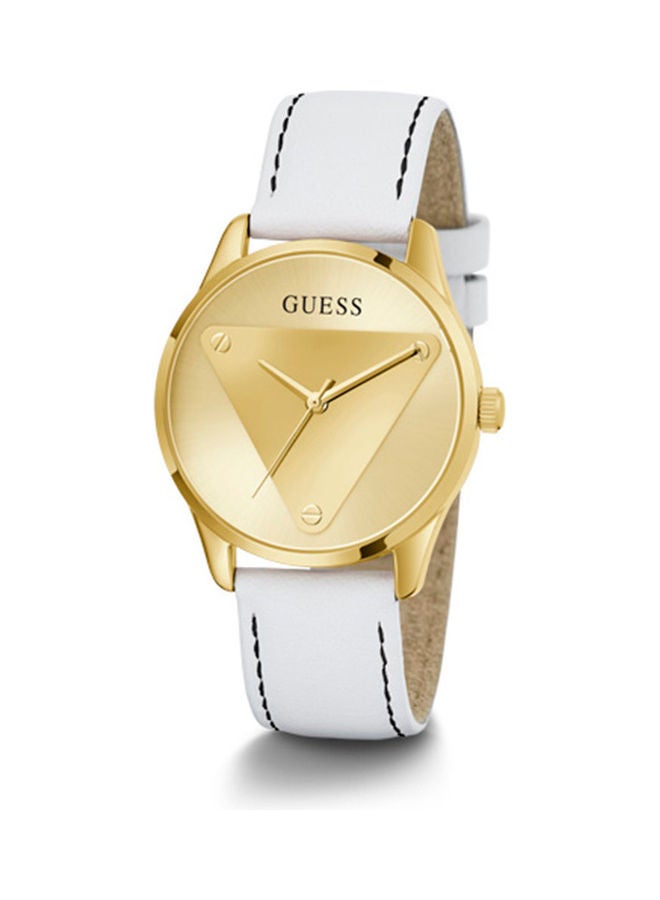 GUESS Women's Champagne Dial Genuine Leather Analog Watch GW0399L1 - Image 5