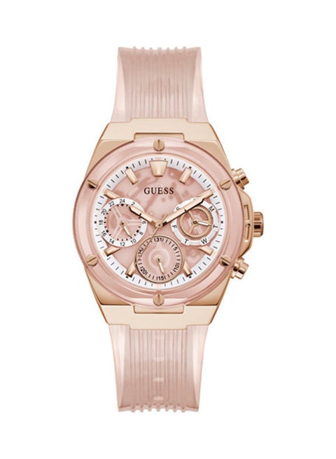 Women's Pink Dial PU Multi-Function Watch GW0409L3