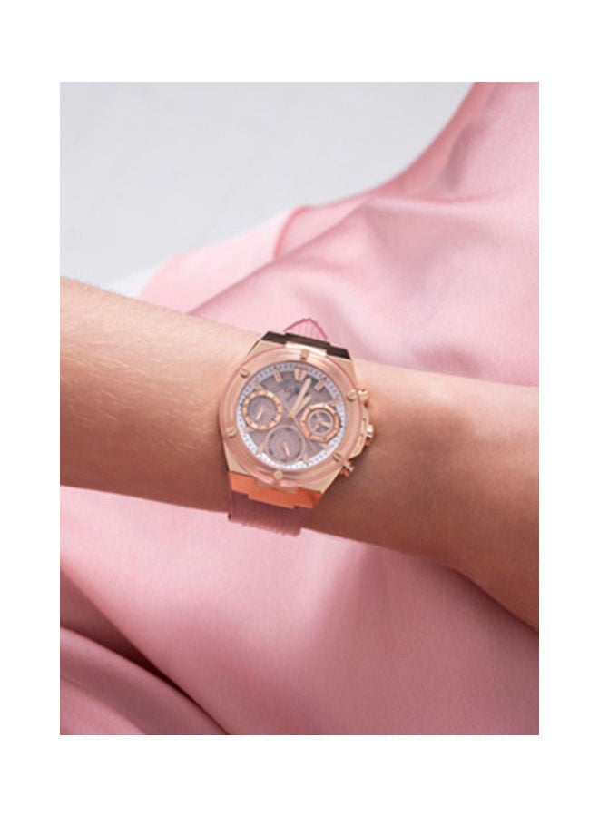 GUESS - Women's Pink Dial PU Multi-Function Watch GW0409L3 - Image 1