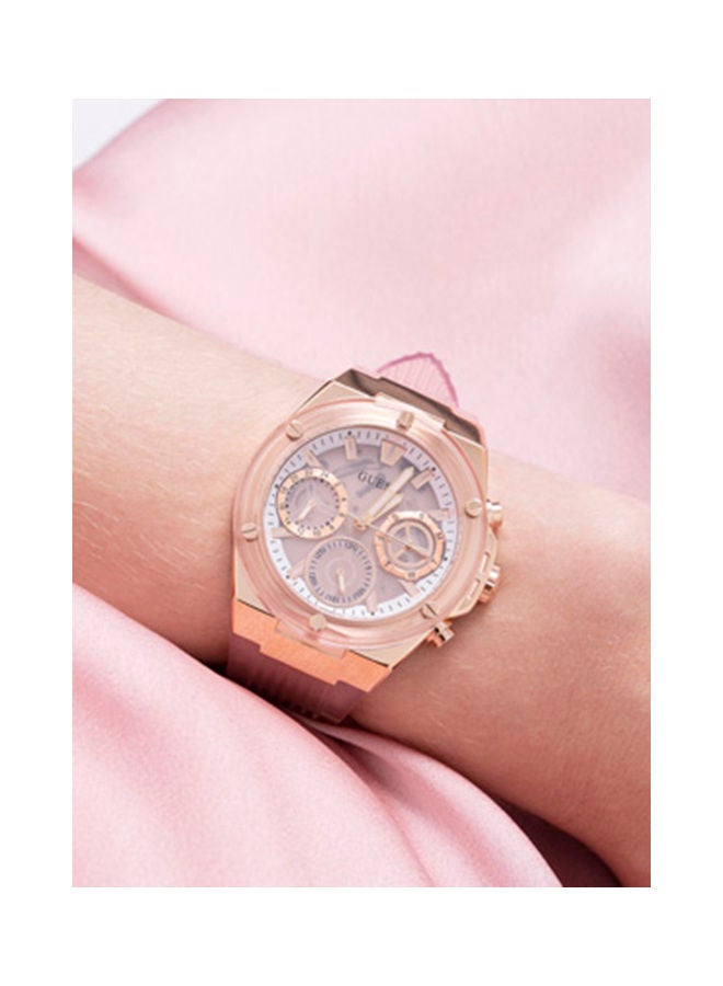 GUESS - Women's Pink Dial PU Multi-Function Watch GW0409L3 - Image 1