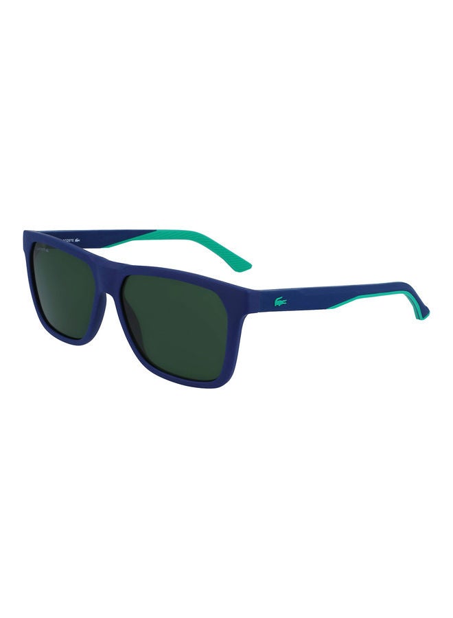 LACOSTE - Men's Full Rim Injected Rectangle Sunglasses L972S 5714 (401) Matte Blue - Image 1