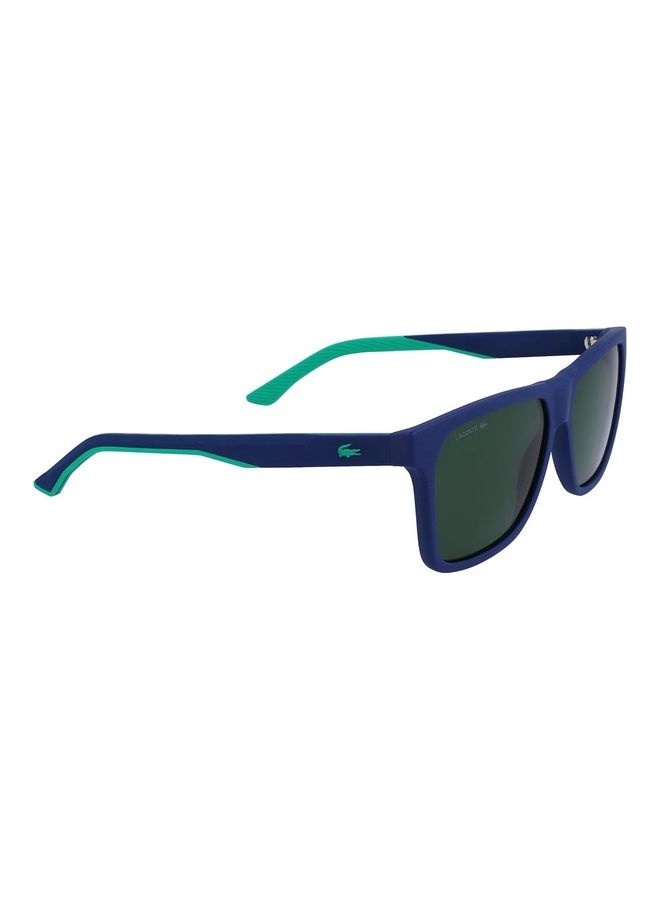 LACOSTE - Men's Full Rim Injected Rectangle Sunglasses L972S 5714 (401) Matte Blue - Image 1