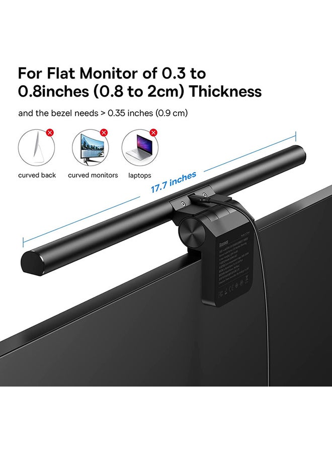 Baseus - Computer Monitor Light Screen bar E-Reading USB Powe Monitor Clamp Lamp Dimmable Eye Protect Monitor Lamps Adjustable Brightness/Color Temperature Over Monitor Light Bar Black - Image 1