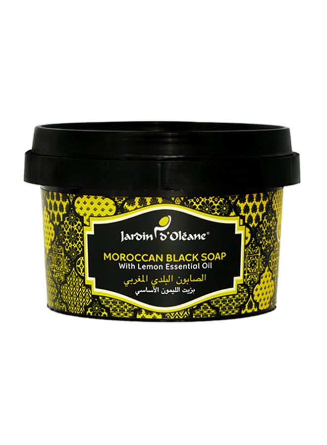 JARDIN D OLEANE Moroccan Black Soap With Lemon Essential Oil 250grams  - Image 1