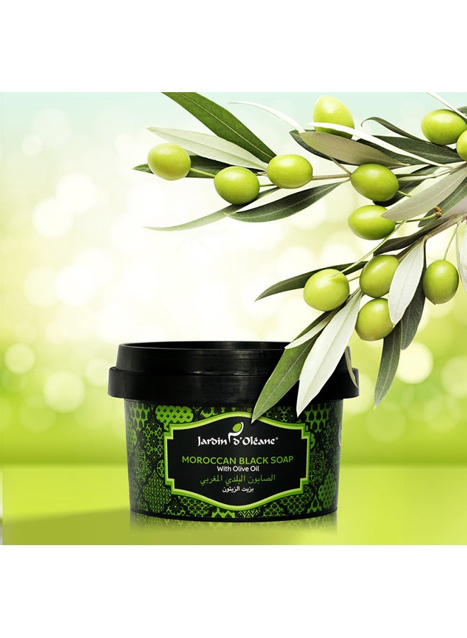 JARDIN D OLEANE Moroccan Black Soap With Olive Oil Black/Purple 250grams  - Image 3